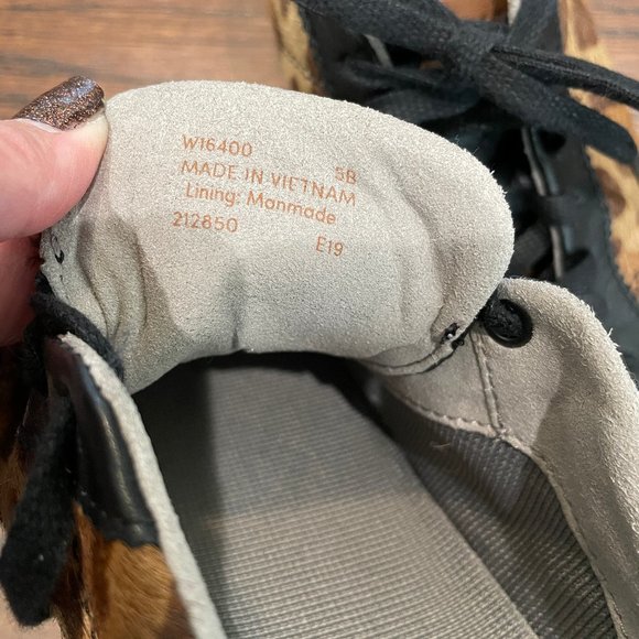 Cole Haan Womens Margo Brown Leopard Print Calf Hair Lace Up Sneaker Size 5 B - Picture 5 of 5